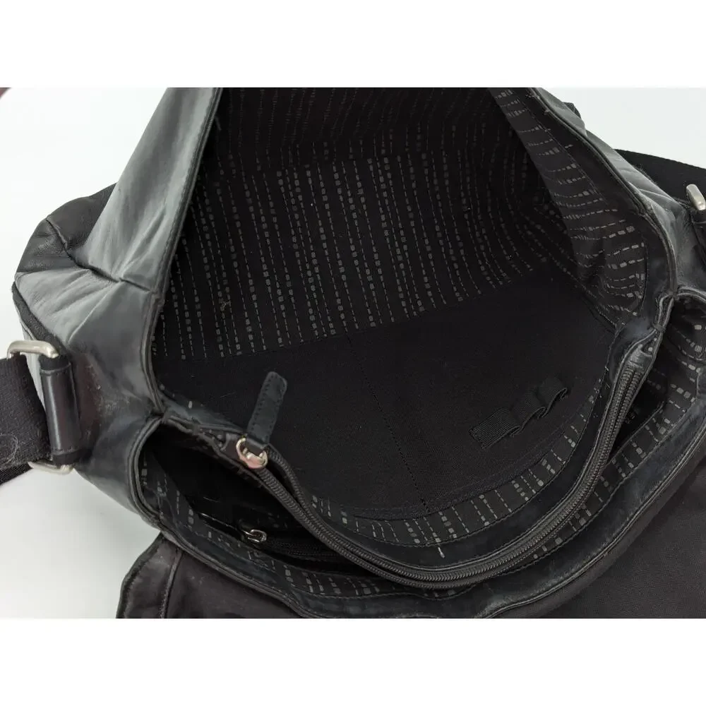 Fossil Vintage Black Leather Briefcase Messenger Computer Laptop Bag